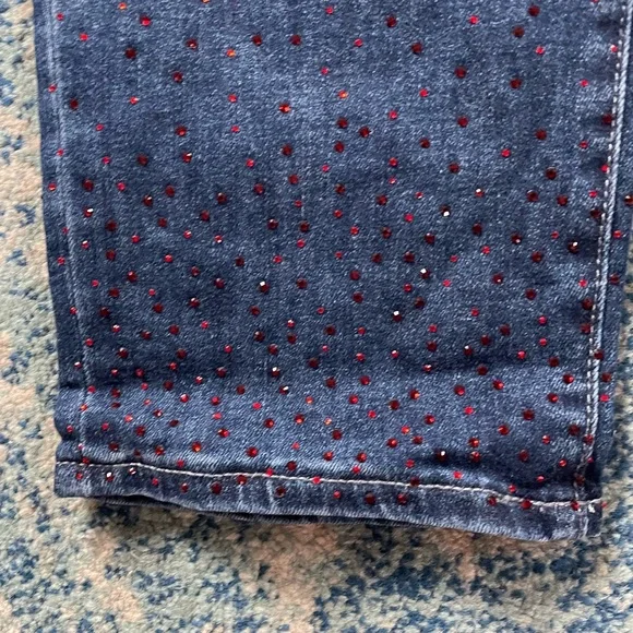Chico’s Jegging with Red Rhinestone detail on legs. Sz 12 great condition! - Picture 1 of 6